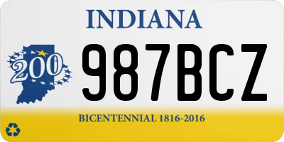 IN license plate 987BCZ