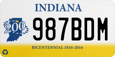 IN license plate 987BDM