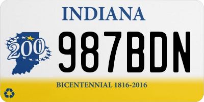 IN license plate 987BDN