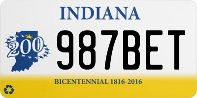 IN license plate 987BET