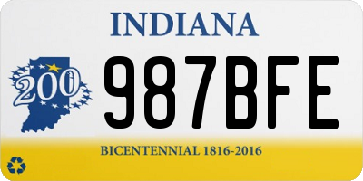 IN license plate 987BFE