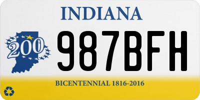 IN license plate 987BFH