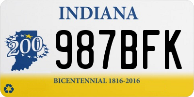 IN license plate 987BFK