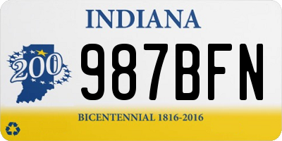 IN license plate 987BFN