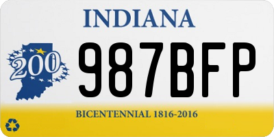 IN license plate 987BFP
