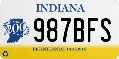 IN license plate 987BFS