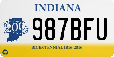 IN license plate 987BFU