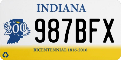 IN license plate 987BFX