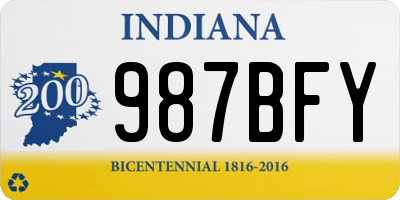 IN license plate 987BFY