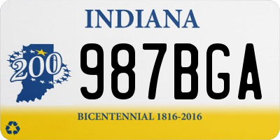 IN license plate 987BGA