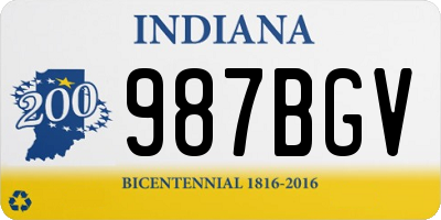 IN license plate 987BGV