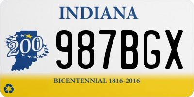 IN license plate 987BGX