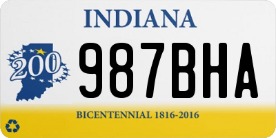 IN license plate 987BHA