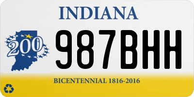 IN license plate 987BHH