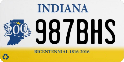 IN license plate 987BHS