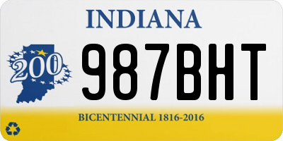 IN license plate 987BHT