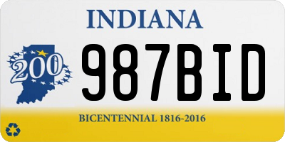 IN license plate 987BID