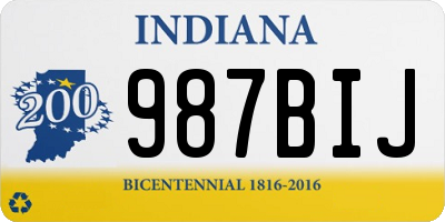 IN license plate 987BIJ