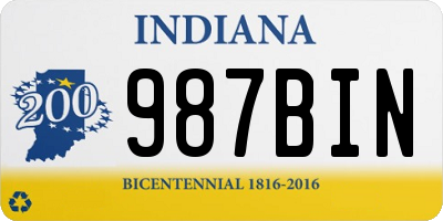 IN license plate 987BIN