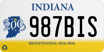 IN license plate 987BIS