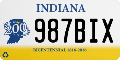 IN license plate 987BIX