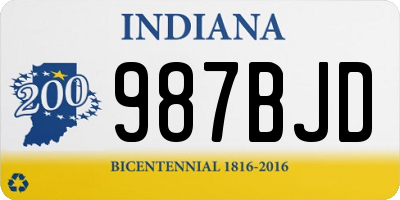IN license plate 987BJD