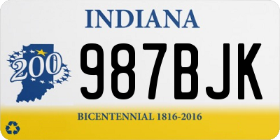 IN license plate 987BJK