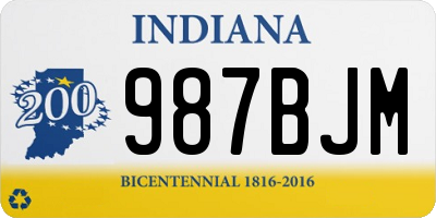 IN license plate 987BJM