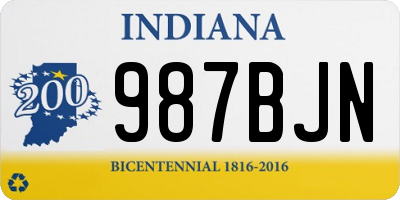 IN license plate 987BJN