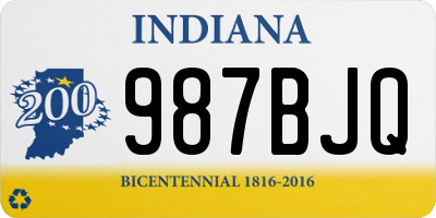 IN license plate 987BJQ