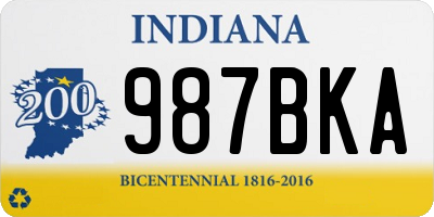 IN license plate 987BKA