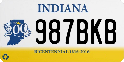 IN license plate 987BKB