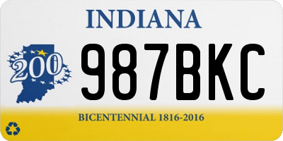 IN license plate 987BKC