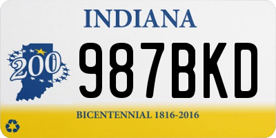 IN license plate 987BKD