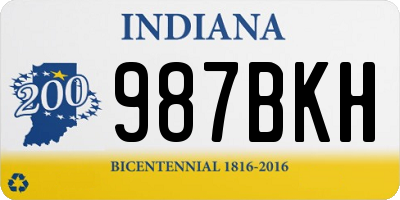 IN license plate 987BKH