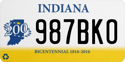 IN license plate 987BKO