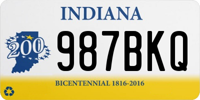 IN license plate 987BKQ