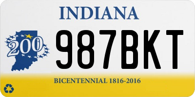 IN license plate 987BKT