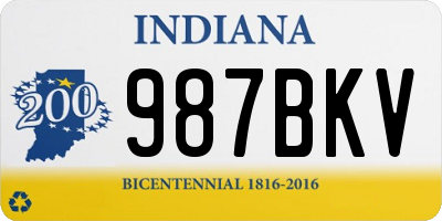 IN license plate 987BKV