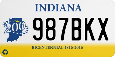 IN license plate 987BKX