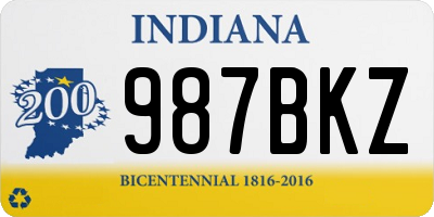 IN license plate 987BKZ