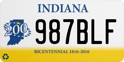 IN license plate 987BLF