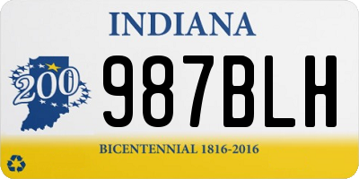 IN license plate 987BLH