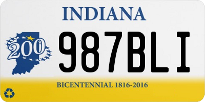IN license plate 987BLI