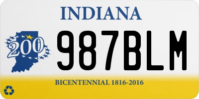 IN license plate 987BLM