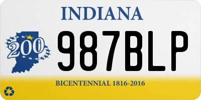 IN license plate 987BLP