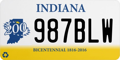 IN license plate 987BLW