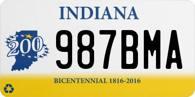 IN license plate 987BMA