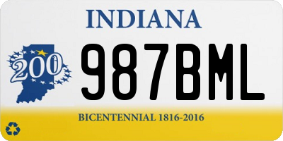 IN license plate 987BML