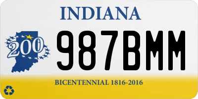 IN license plate 987BMM